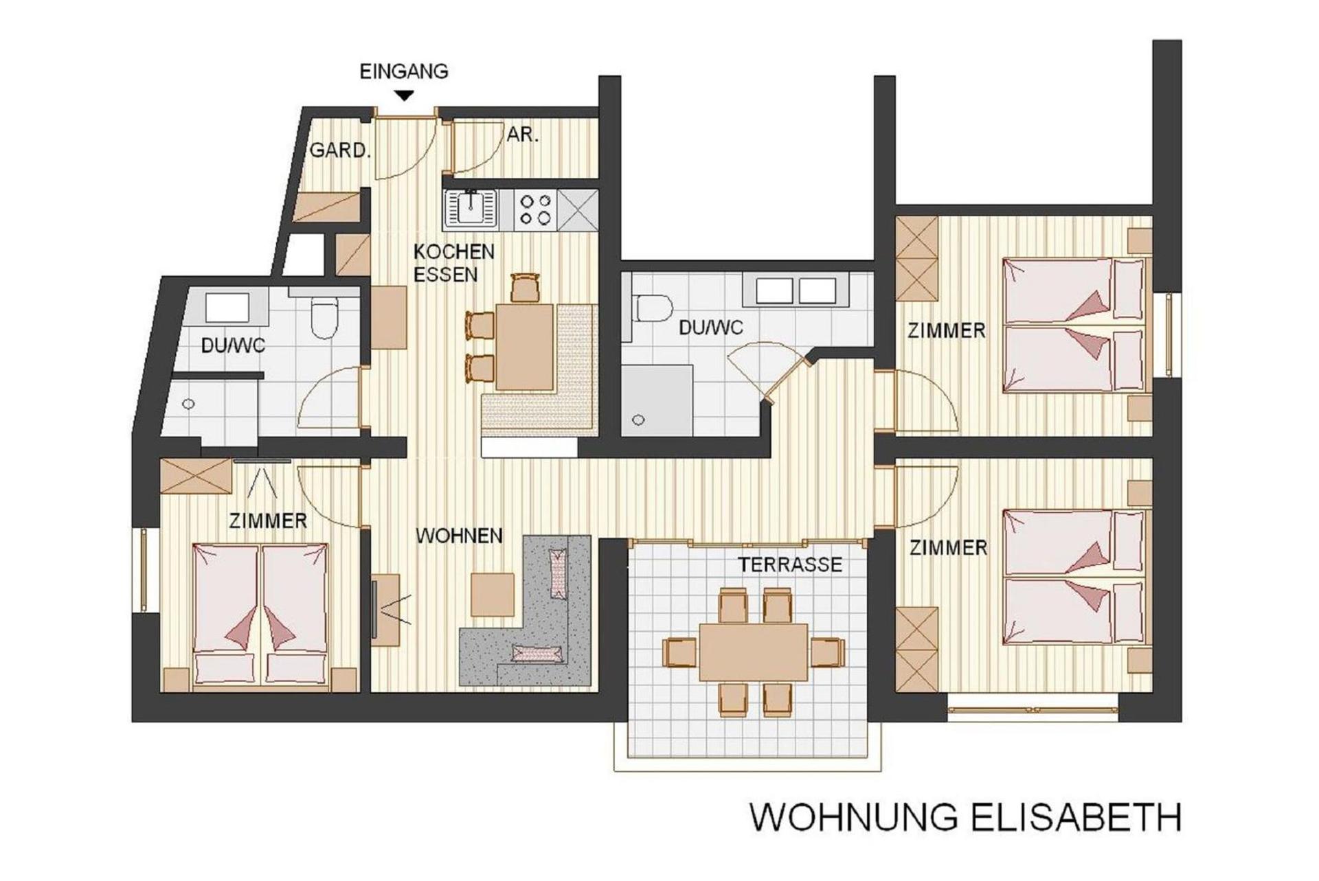 Apartment mit 3 Schlafzimmern (1) - 4